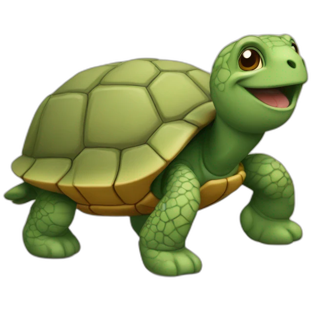 Chat sur une tortue emoji