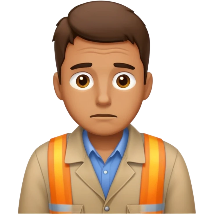 Man exhausted from physical work emoji