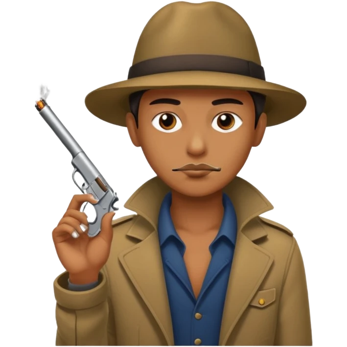 Smoking blunt, holding gun emoji