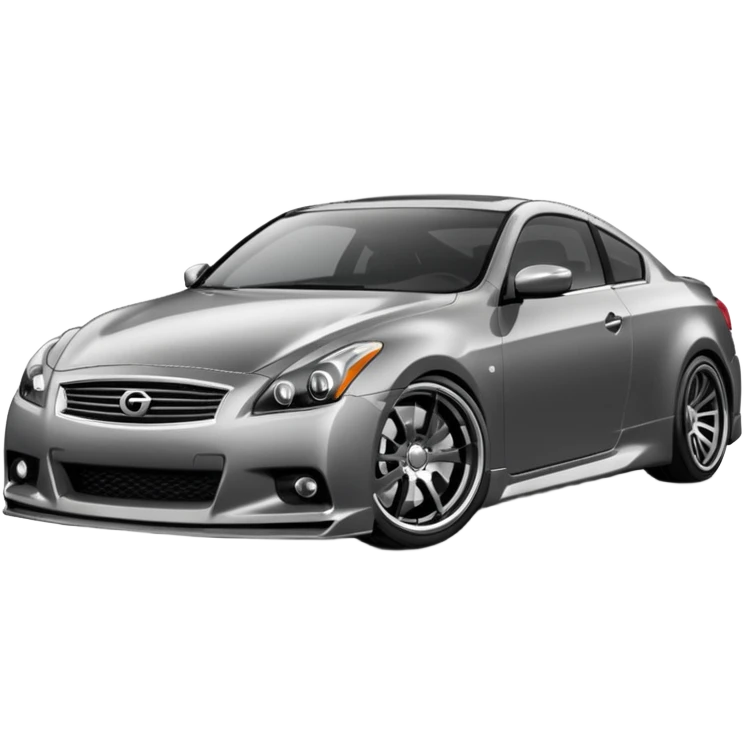 G37 coupe car lowered with mags darksliver car emoji