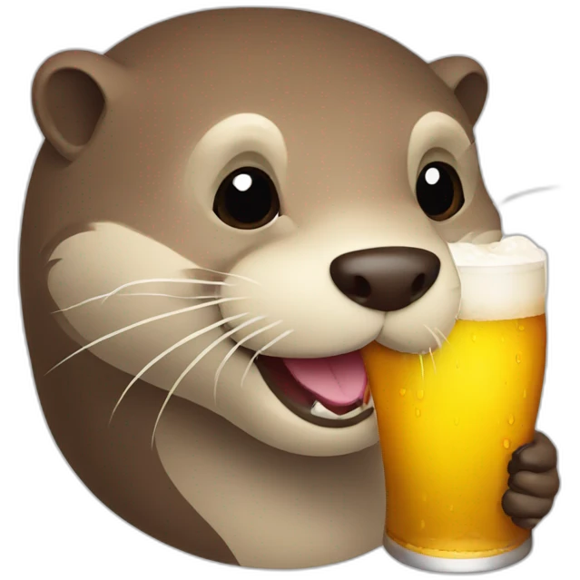 Otter drink beer emoji