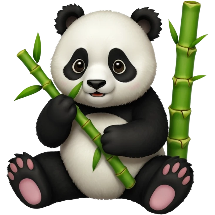 panda eating bamboo emoji