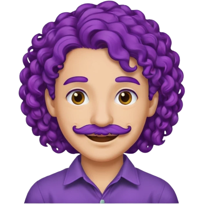 mustached curly purple haired earringed emoji