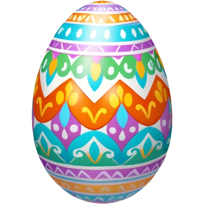 colorful Easter egg with decorative patterns emoji