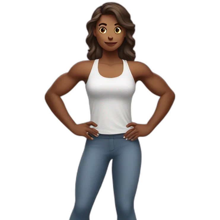Women with biceps in a park emoji