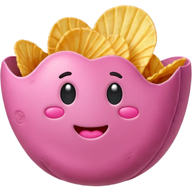Pink potato chips emoji