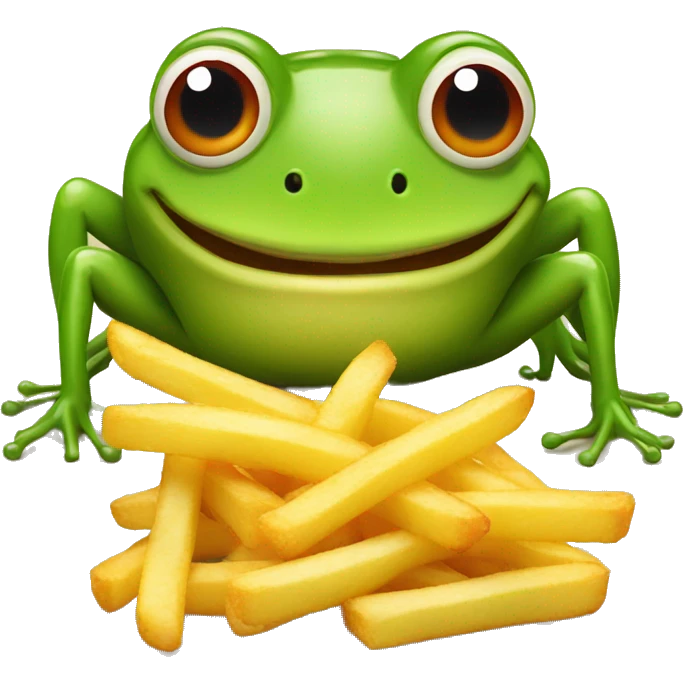 Spider-frog with fries emoji