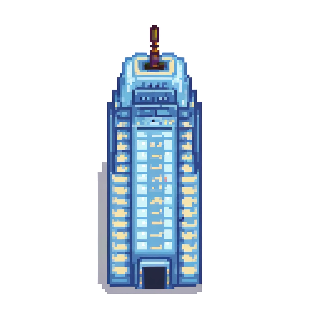 simple iconic skyscraper building with windows emoji