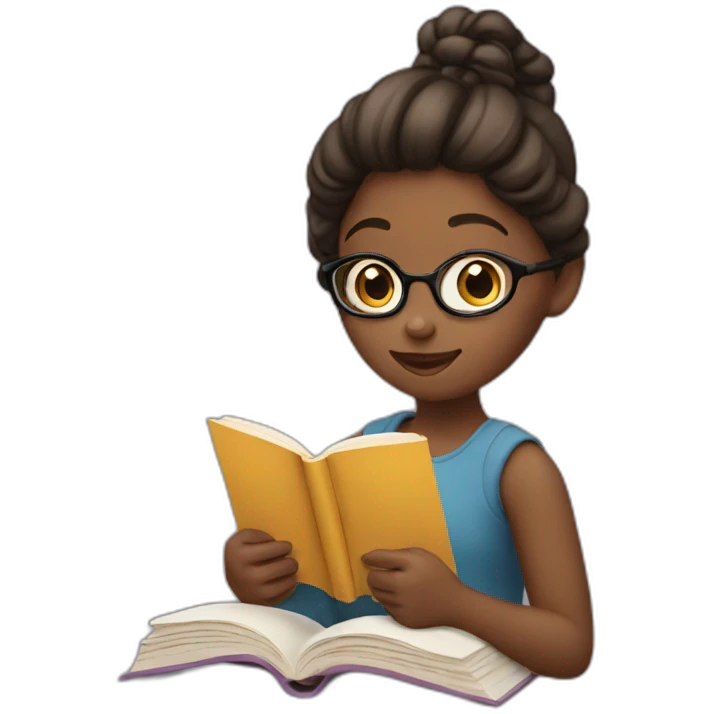 A girl reading books emoji
