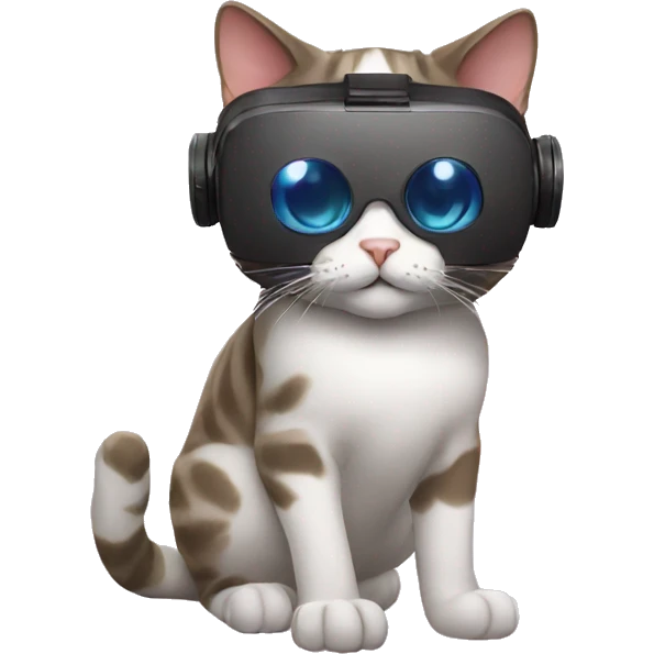 Cat with vr emoji