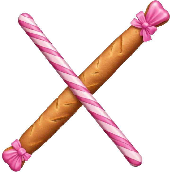 brown bread sticks with pink coating 75% of the body emoji