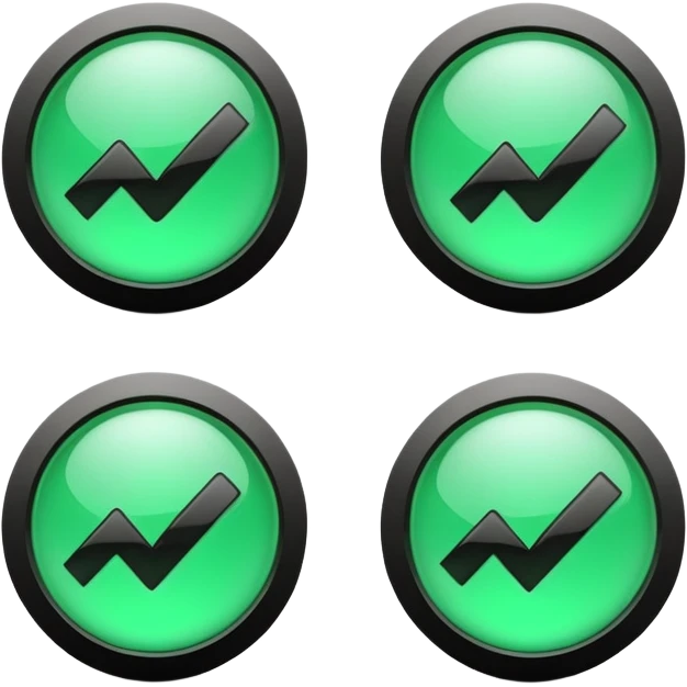A sleek 3D icons set: a large green check mark integrated with the word "DONE" in bold black 3D text, modern corporate design, studio lighting, white background. emoji