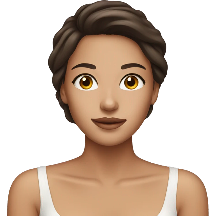brunette girl doing skincare emoji