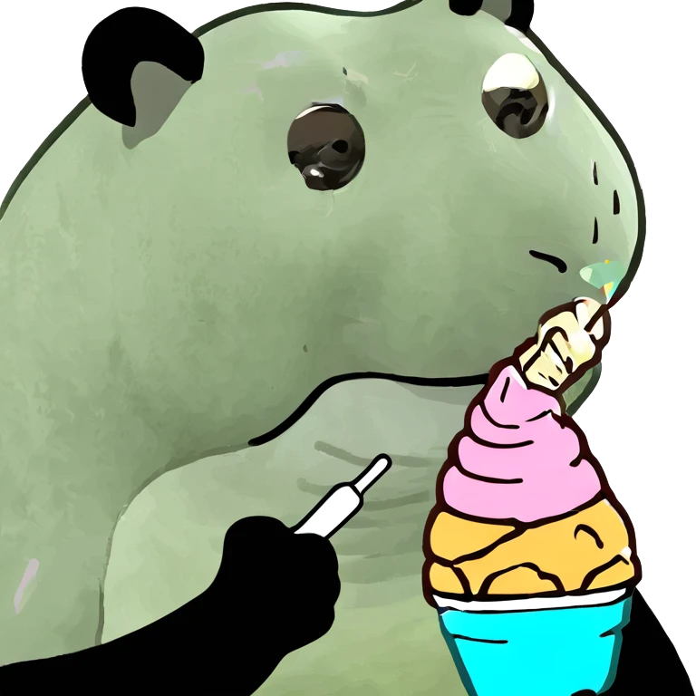 Panda eating ice cream emoji