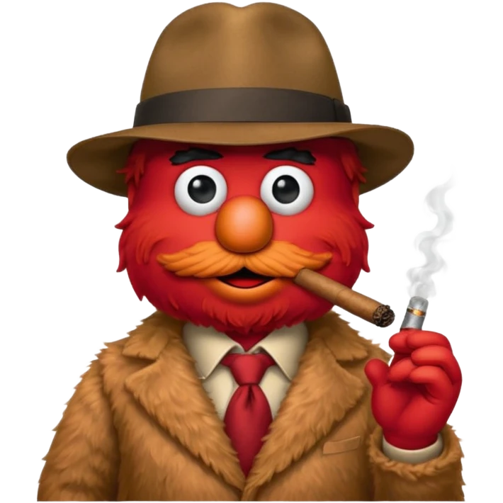 elmo smoking in an gangster emoji