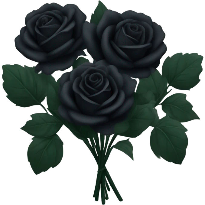 Black roses bouquet  emoji