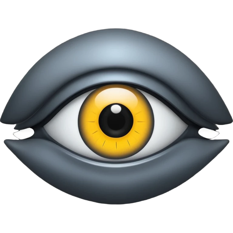 Minimal emoji, gothic futuristic eye, cold grey sclera, pupil replaced by a solid black number 8, occult cyber aesthetic, sharp clean lines, flat emoji design, centered, transparent background emoji