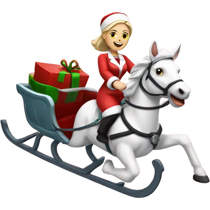 White Nurse riding Santa’s sleigh emoji