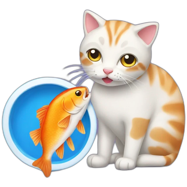 cat eating fish emoji