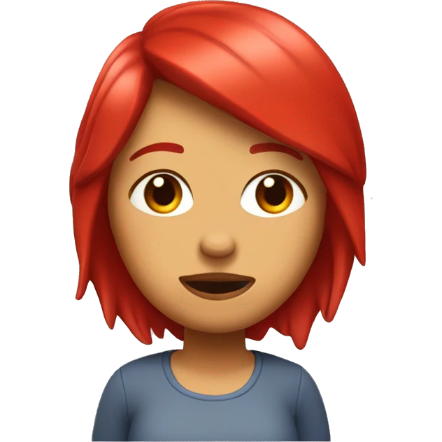 Chica con pelo rojo acostada  durmiendo  emoji