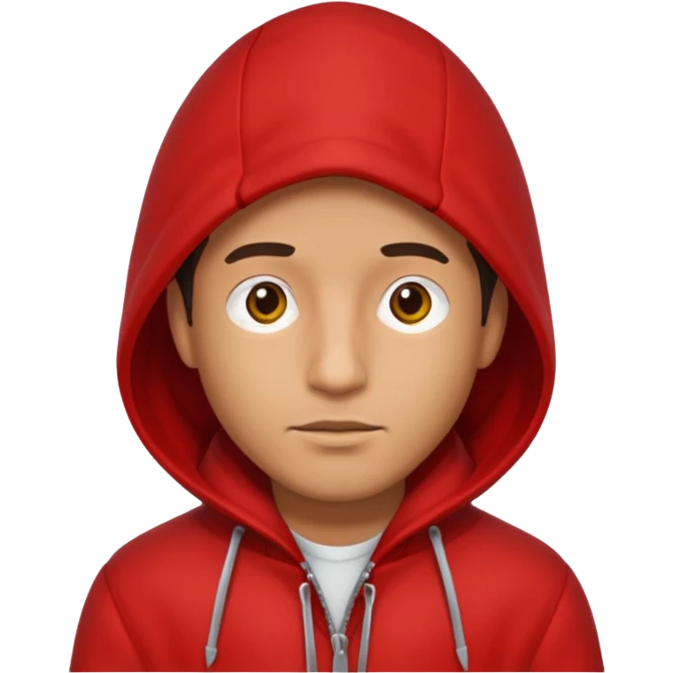 Man in red coat, hood down emoji