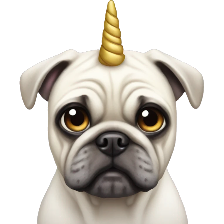 White pug unicorn emoji
