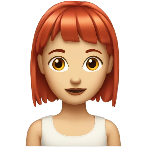 girl with micro bangs that is red hair emoji