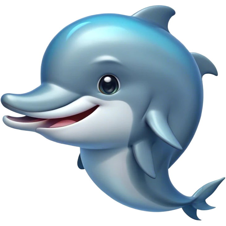 Cinematic Comical Dolphin Portrait Emoji, Head tilted dramatically with an exaggeratedly amused expression, featuring a smooth, dynamic body with wide, comically expressive eyes full of playful disbelief and a quirky, arched dorsal fin, Simplified yet hilariously expressive features, highly detailed, glowing with a slightly sassy oceanic glow, high shine, dramatic yet playful, stylized with an air of cheeky marine mischief, soft glowing outline, capturing the essence of a meme-worthy dolphin that looks ready to leap its way into viral fame! emoji