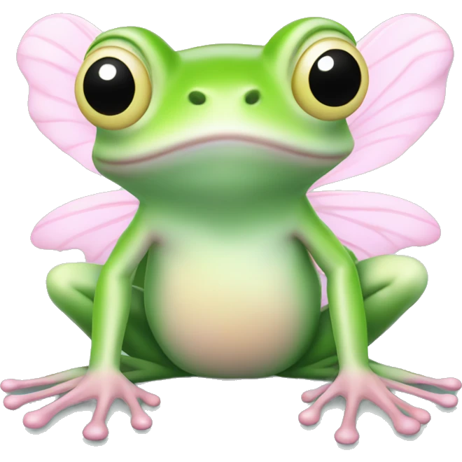 Light green Fairy frog with light pink wings emoji