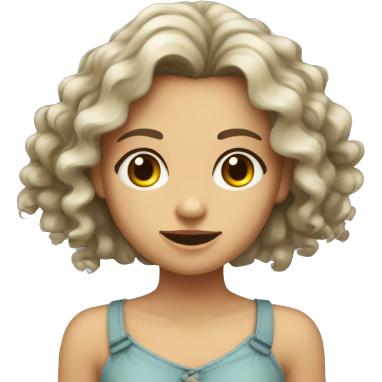 Mädchen mit dunkelroten Locken grünem Augen und Sommersprossen  emoji