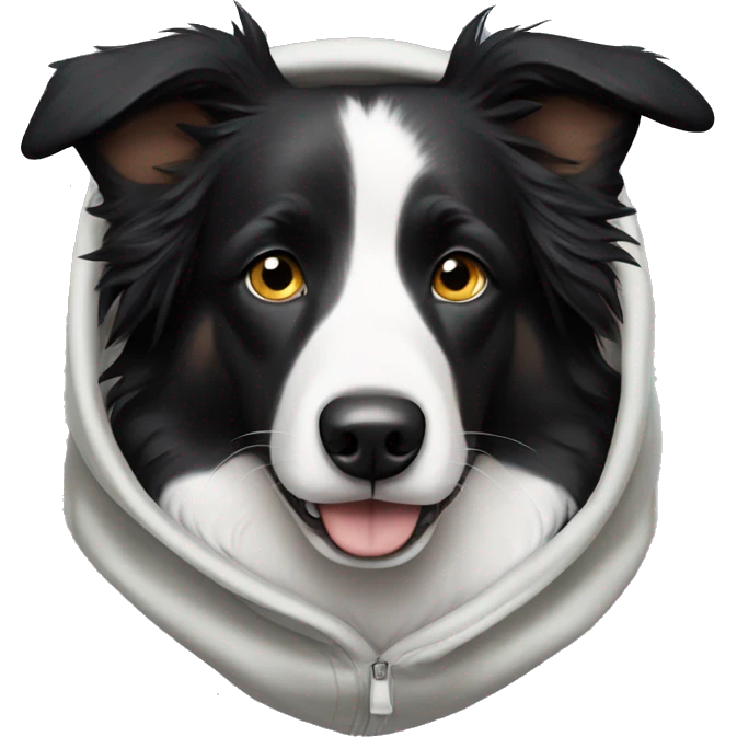 border collie in a hoodie emoji