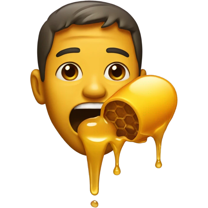yellow man with honey on his tongue emoji