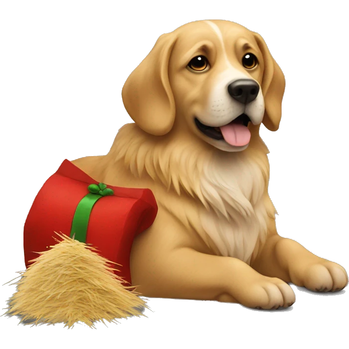 Dog with santa hay emoji