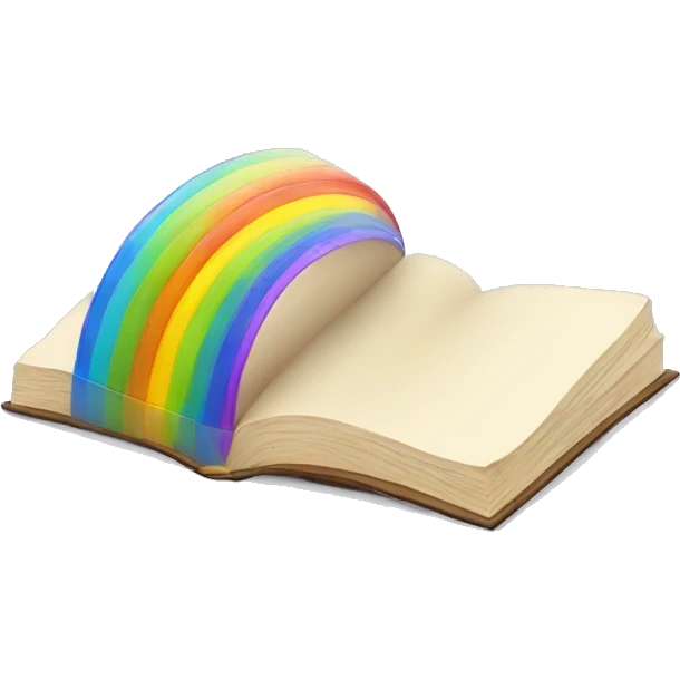Open book with rainbow emoji