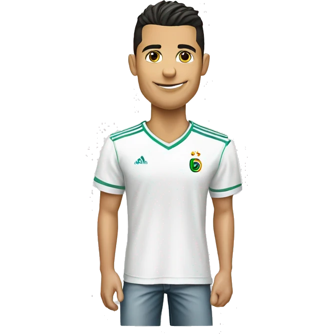 Cristiano Ronaldo Shirt and white shoes  emoji