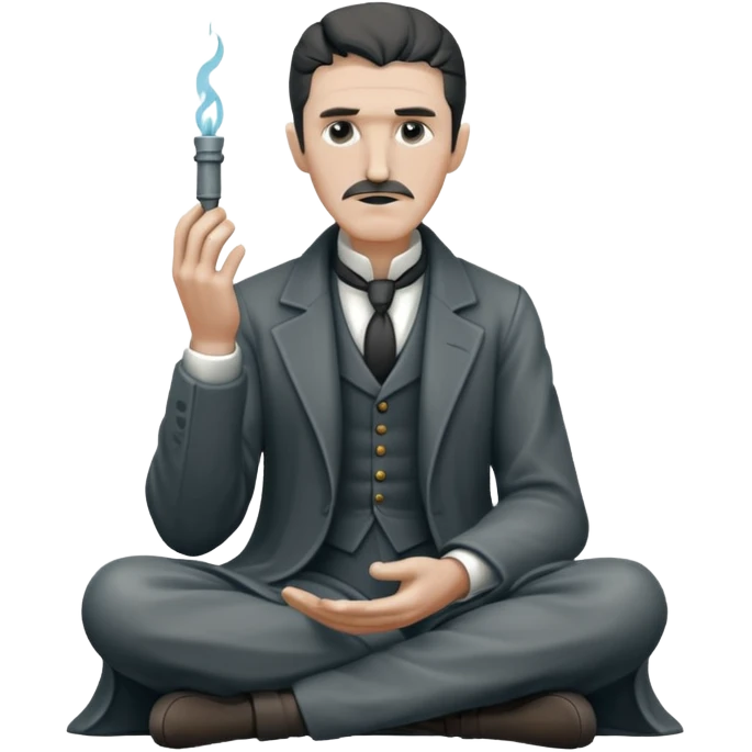 sitting philosopher-statue as nicola tesla emoji