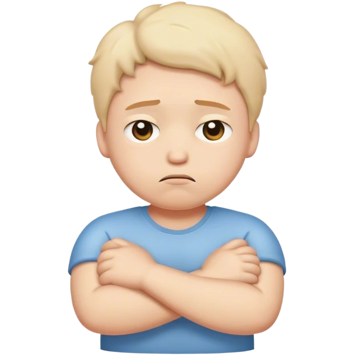 a puffy sad with folded arms emoji