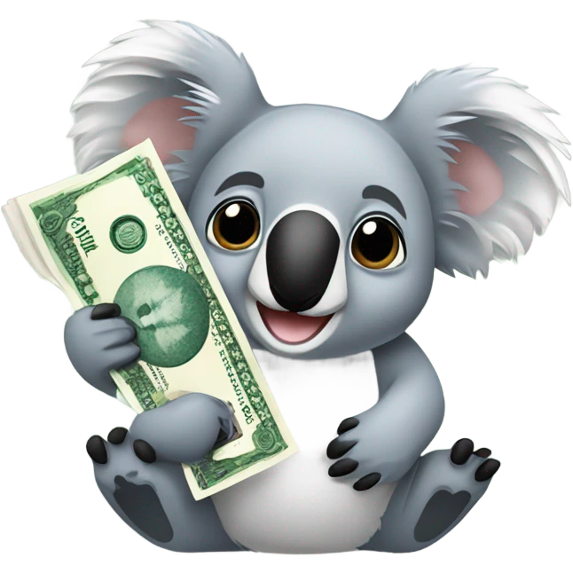 Koala with Australian money emoji