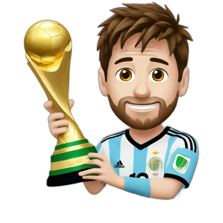 Leo Messi with world cup emoji