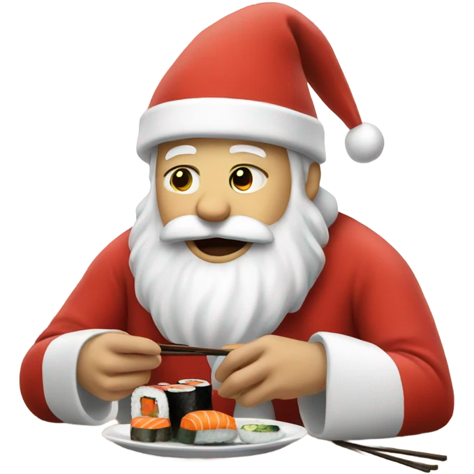 Santa eating sushi emoji