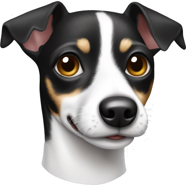black and white old rat terrier emoji