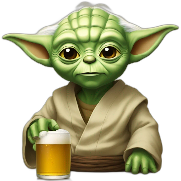 yoda qui boit une biere emoji