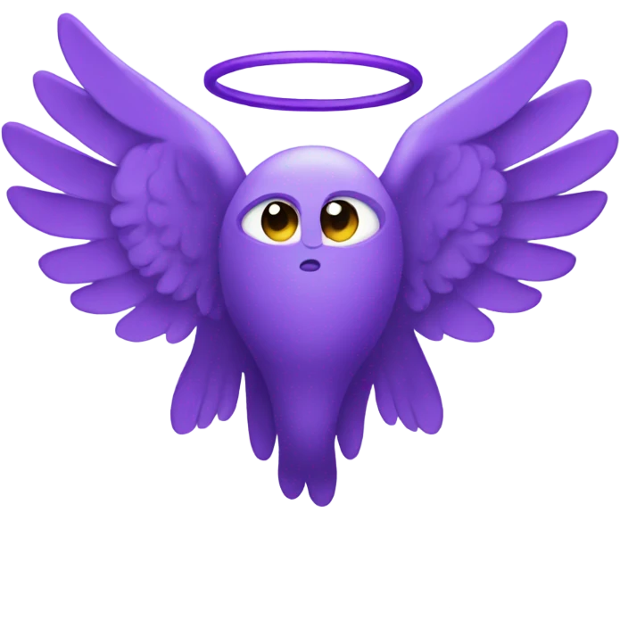 Purple R with halo and wings  emoji