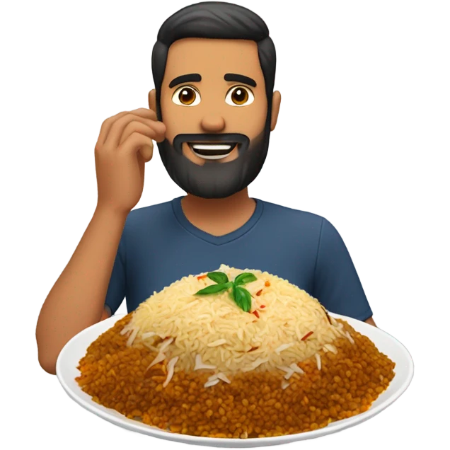 Biryani with the beard man emoji