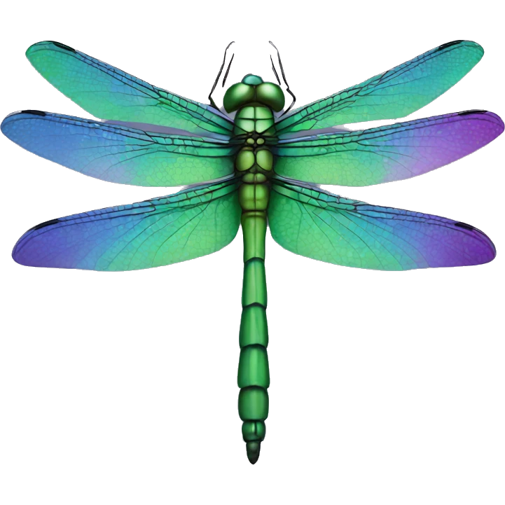 Blue, green and purple dragonfly emoji