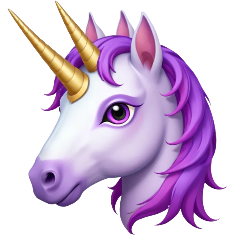 unicorn face cute and purple haired and piercings on ear emoji