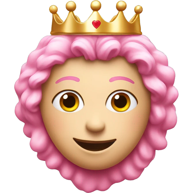 Love heart pink with crown emoji