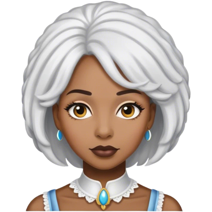 Founding father wig on a black woman.  emoji