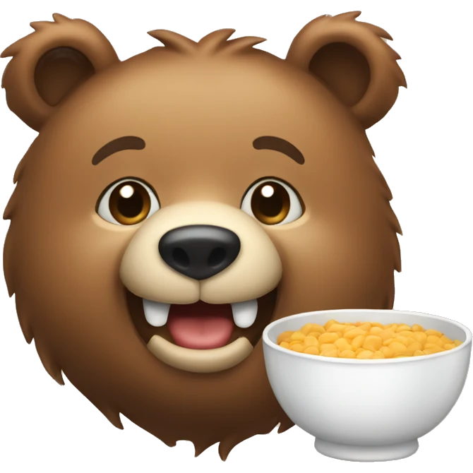 bear with a cute smile and a bowl emoji