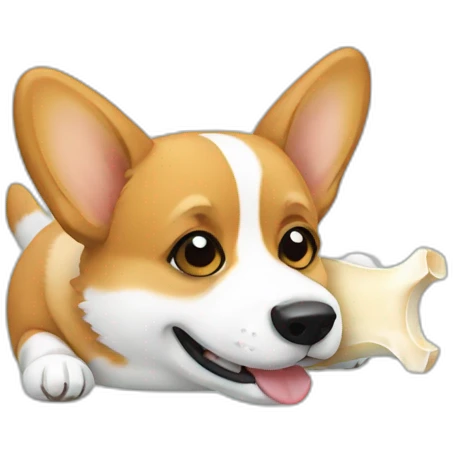 Corgi with bone emoji